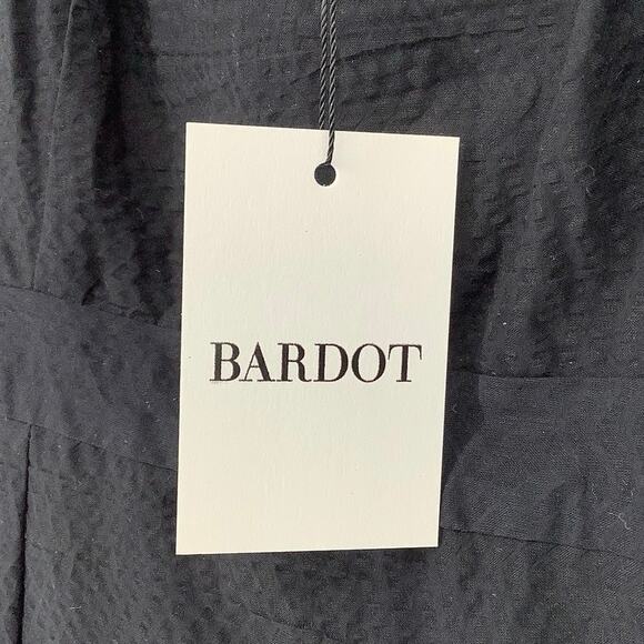 Bardot Size S Black Lokita Tiered Midi Dress Square Neck Spaghetti Straps OS18-4 - Picture 9 of 10